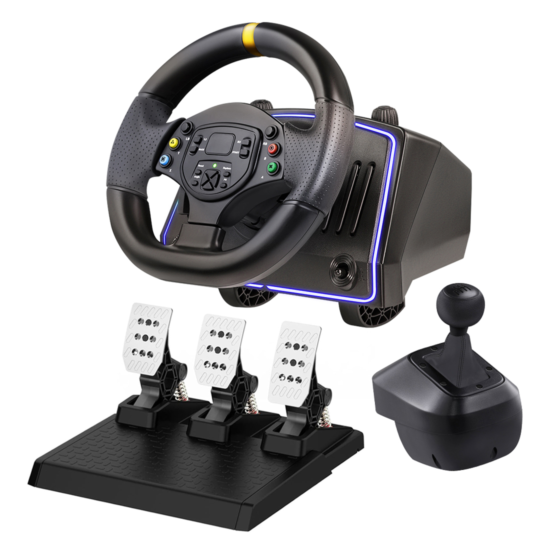 Vô Lăng Chơi Game GOG R808 Metal - Vòng Quay 1080 Độ, Kèm Hộp Số & Bàn Đạp Kim Loại